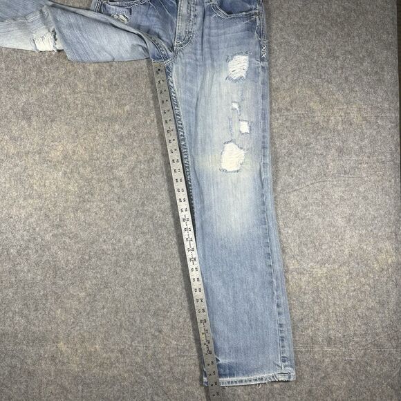 BKE Buckle Jake Jeans Men’s 31x32 Regular Fit Blue Straight Distressed READ - Picture 12 of 12